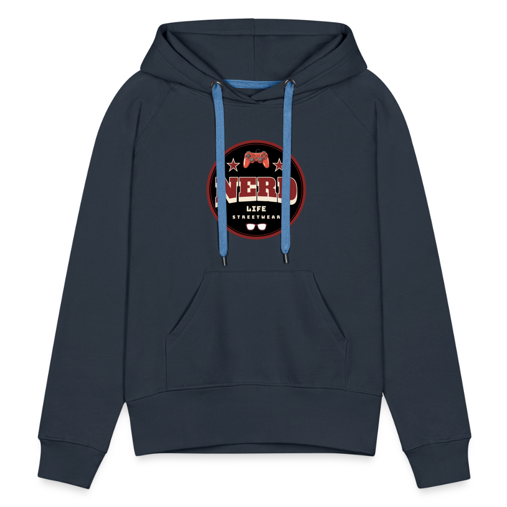 Nerd Life Circle Graphic Women’s Premium Hoodie - navy