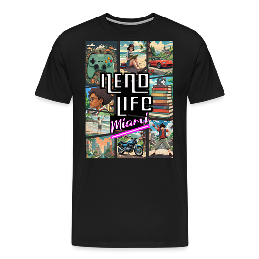 Nerd Life Miami Graphic Men’s Premium Organic T-Shirt - black