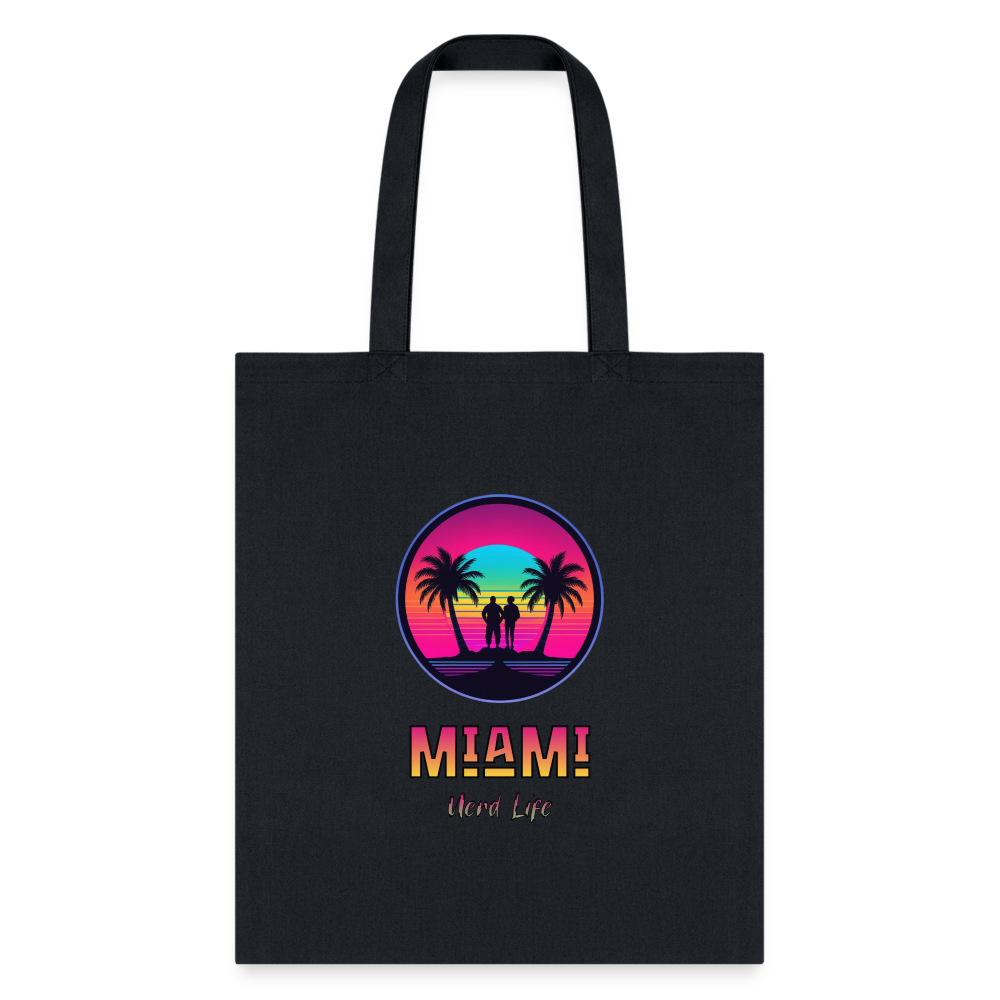 Miami Nerd Life Graphic Tote Bag - black