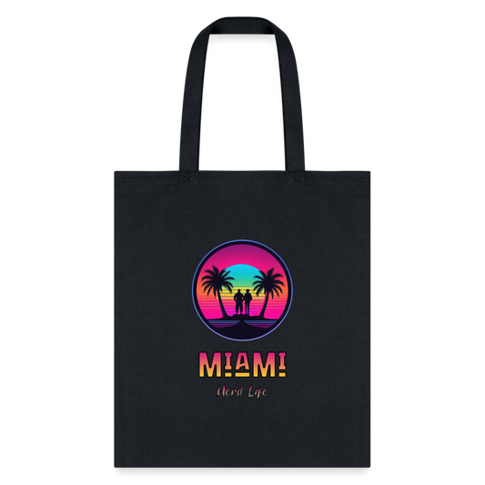 Miami Nerd Life Graphic Tote Bag - black