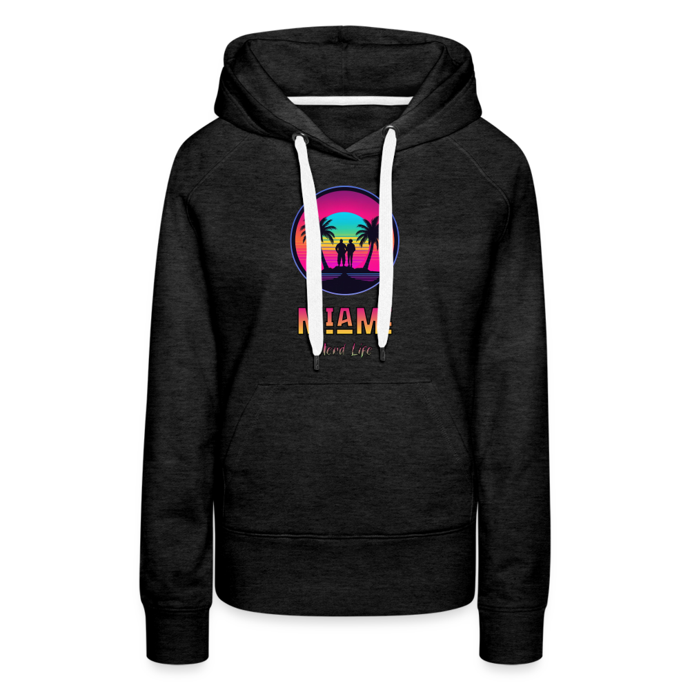 Miami Nerd Life Graphic Women’s Premium Hoodie - charcoal grey