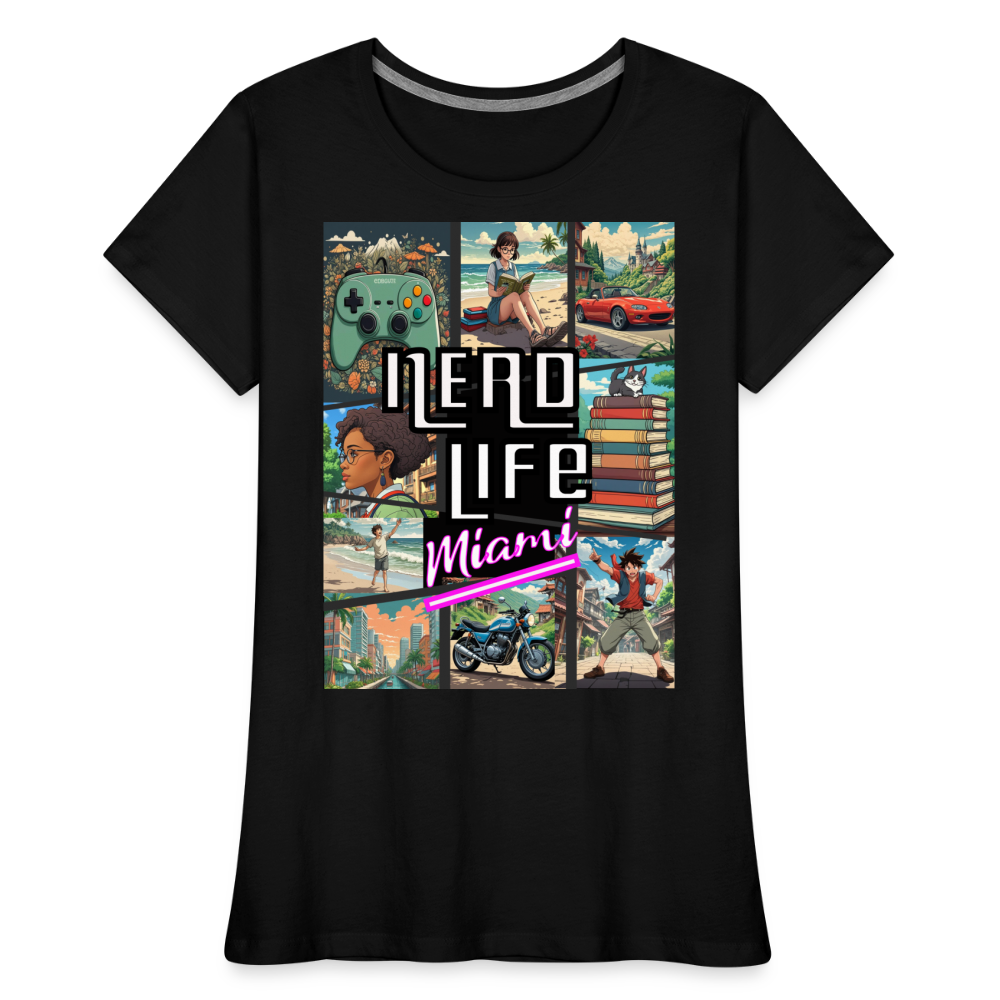 Nerd Life Miami Graphic Women’s Premium Organic T-Shirt - black