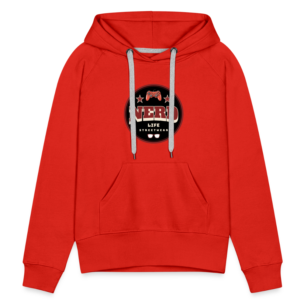 Nerd Life Circle Graphic Women’s Premium Hoodie - red