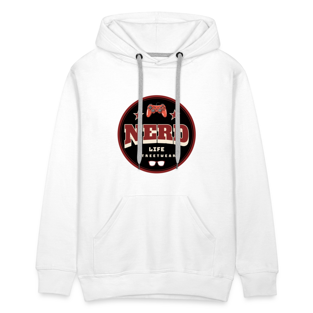 Nerd Life Circle Graphic Men’s Premium Hoodie - white