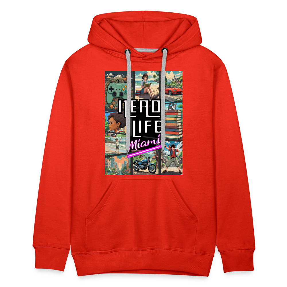 Nerd Life Miami Graphic Men’s Premium Hoodie - red