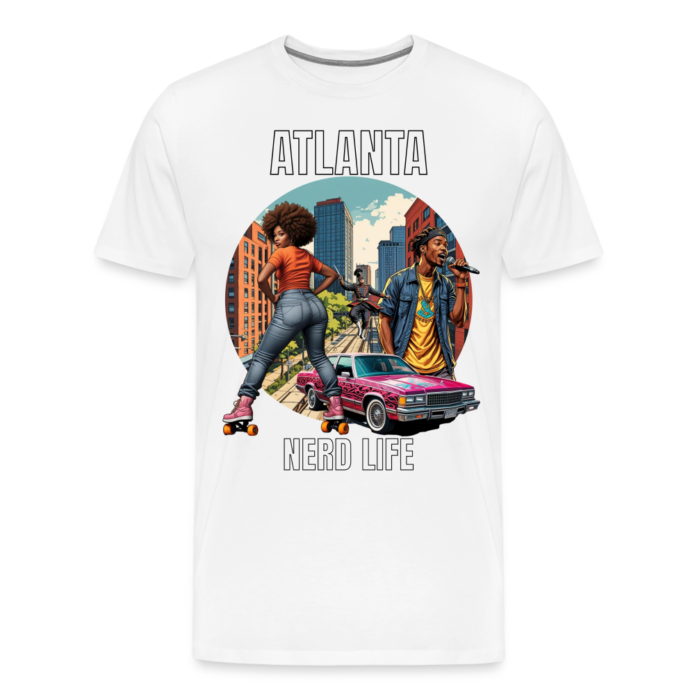 Atlanta Nerd Life Highlights Graphic Men's Premium T-Shirt - white