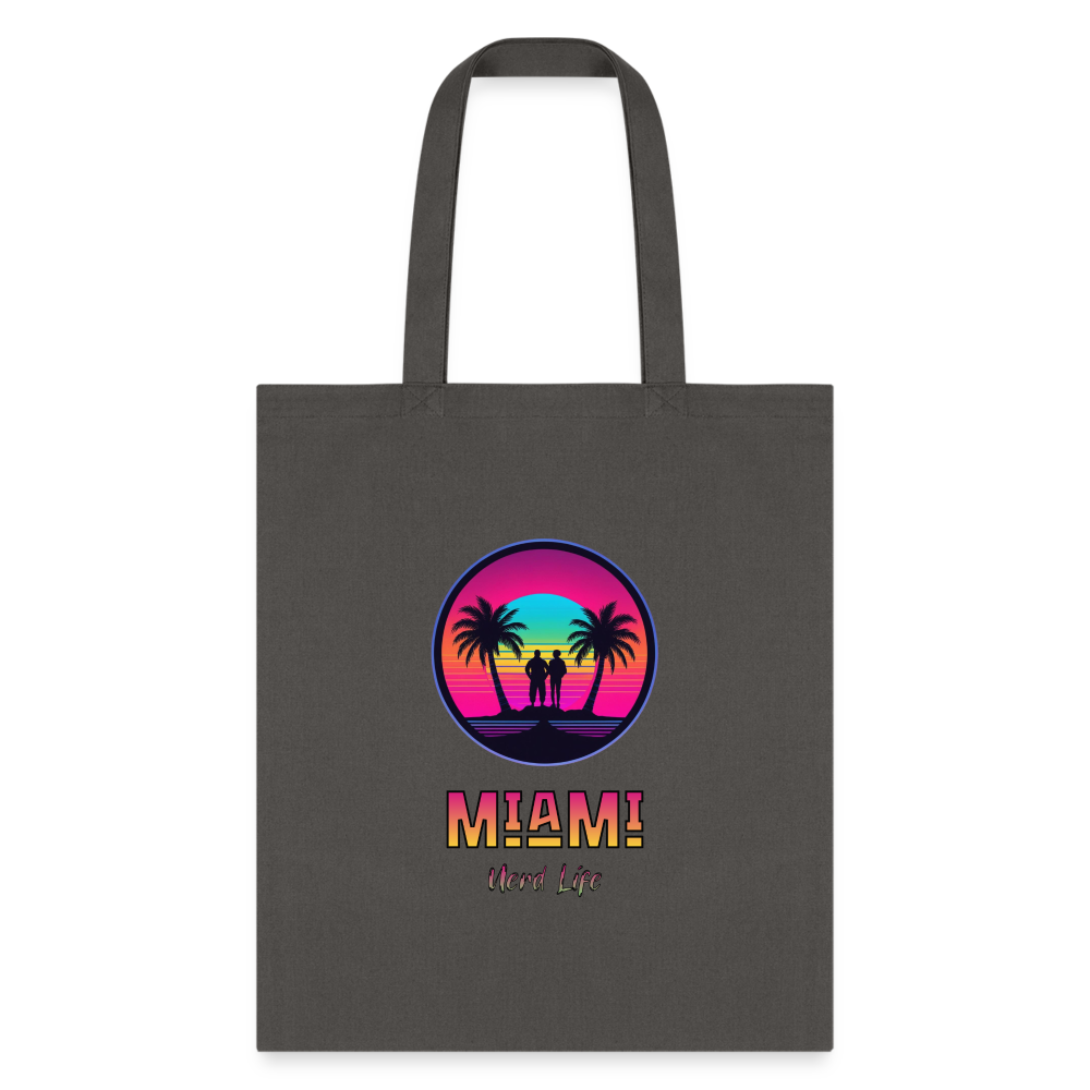 Miami Nerd Life Graphic Tote Bag - charcoal