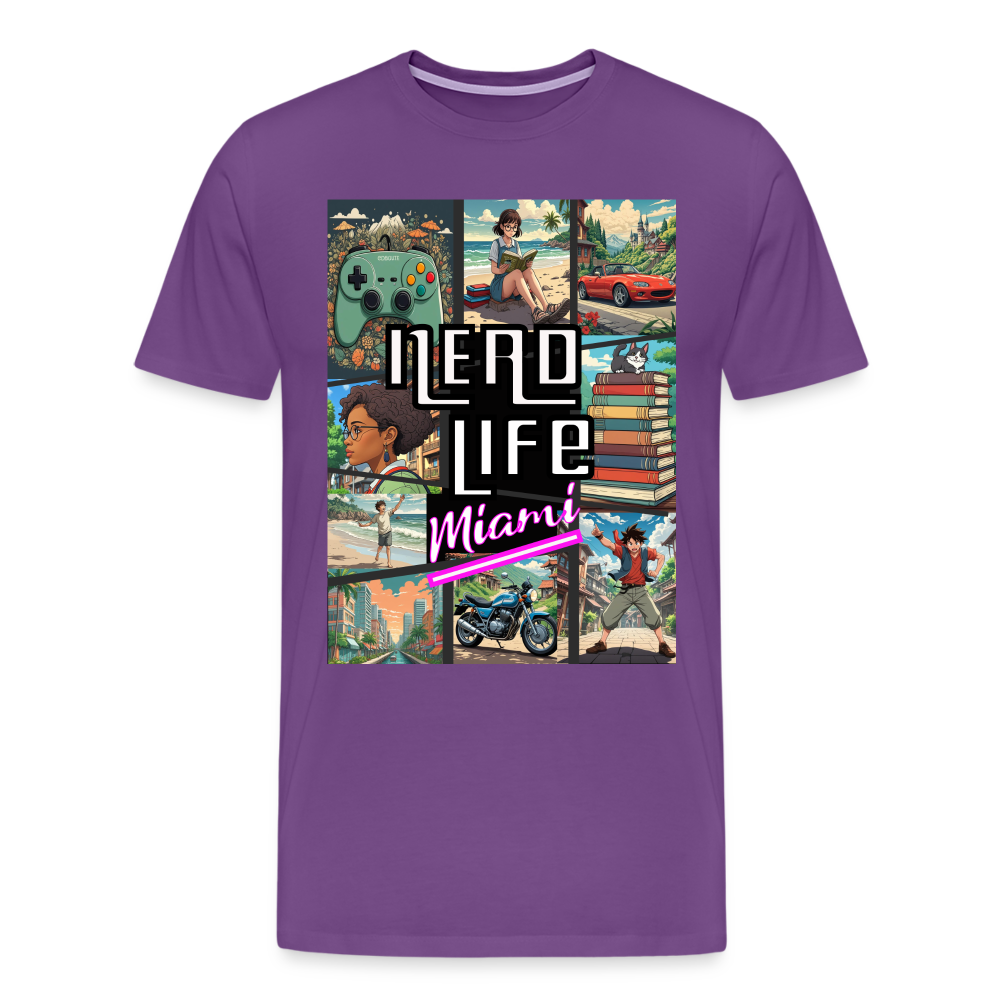 Miami Nerd Life Game Men's Premium T-Shirt - purple