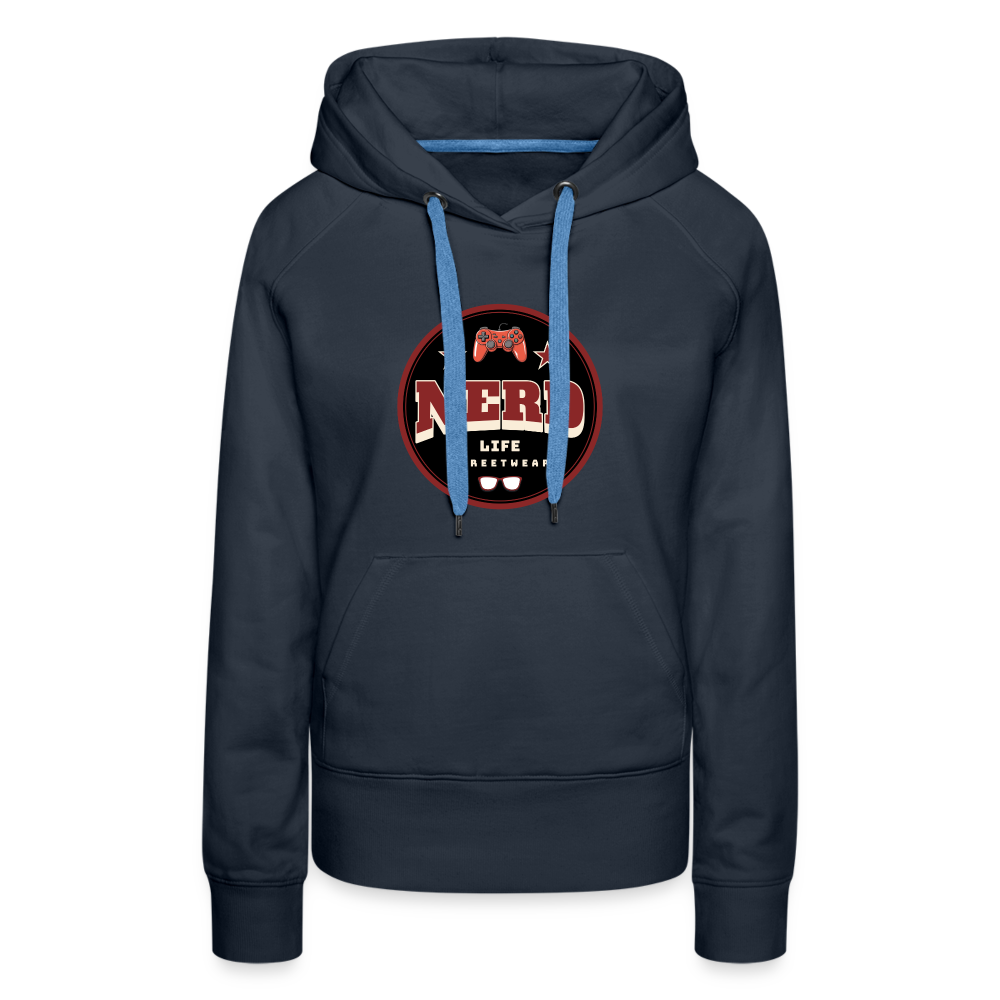 Nerd Life Circle Graphic Women’s Premium Hoodie - navy